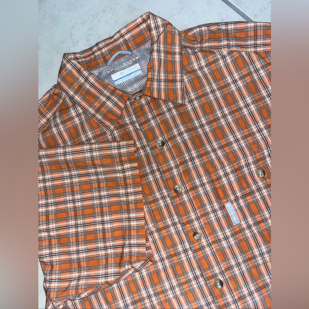 Men's Columbia Omni Shade Plaid Button Short Sleeve Shirt Size XL
